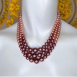Bronze vintage pearl necklace